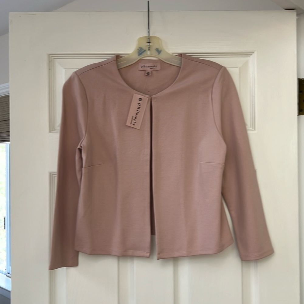 PHILOSOPHY - cropped open cardigan - light pink
